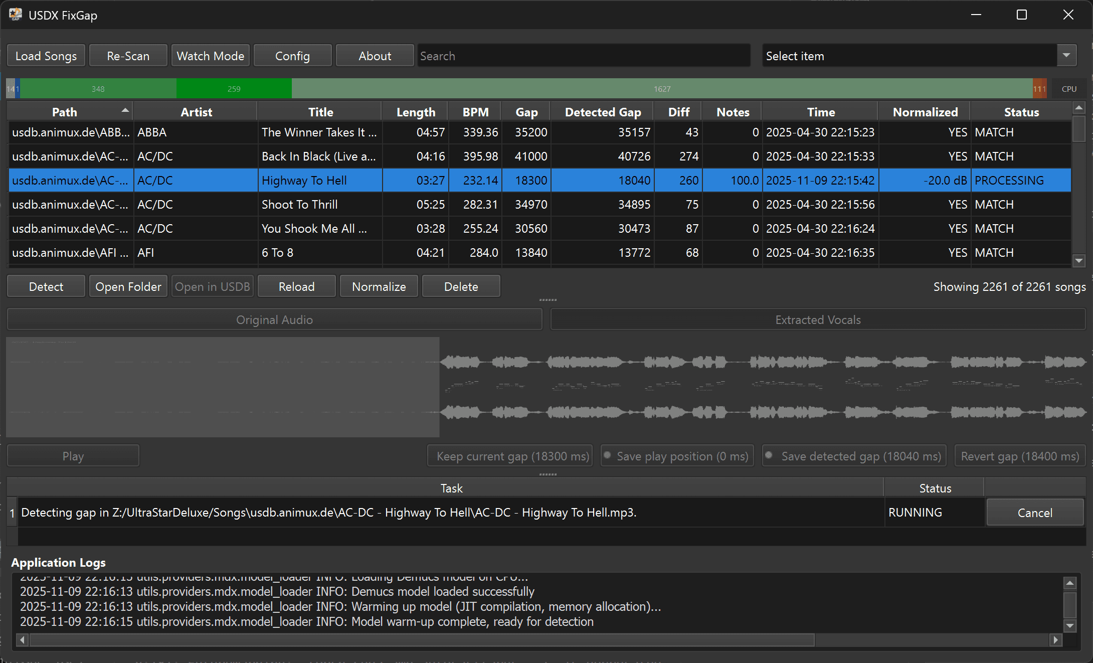 USDX Fix Gap GUI — Validate UltraStar Deluxe GAP with AI
